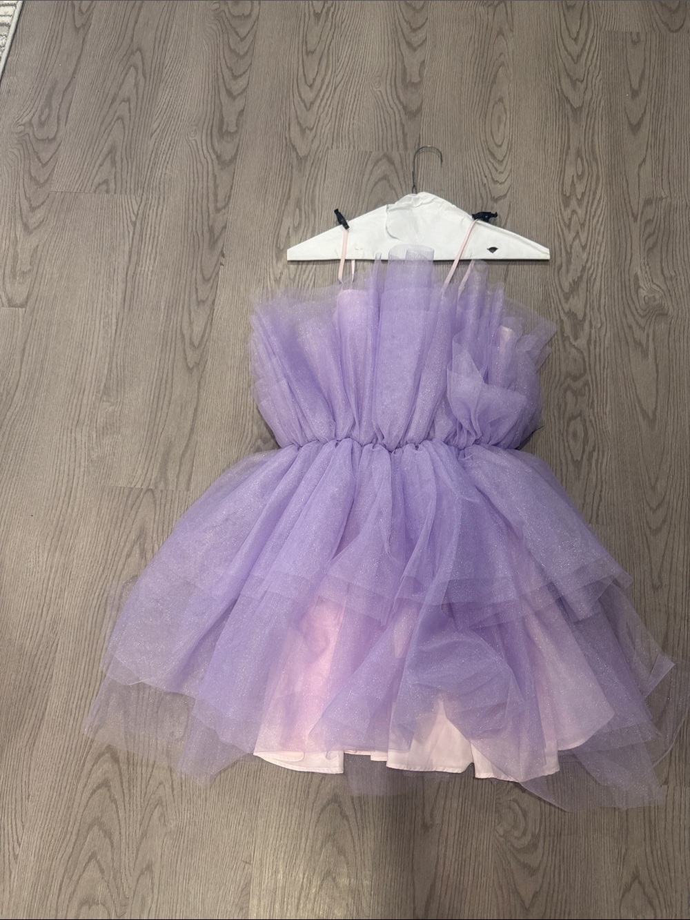 Girls' Lavender Tulle Party Dress with Sparkle Layers